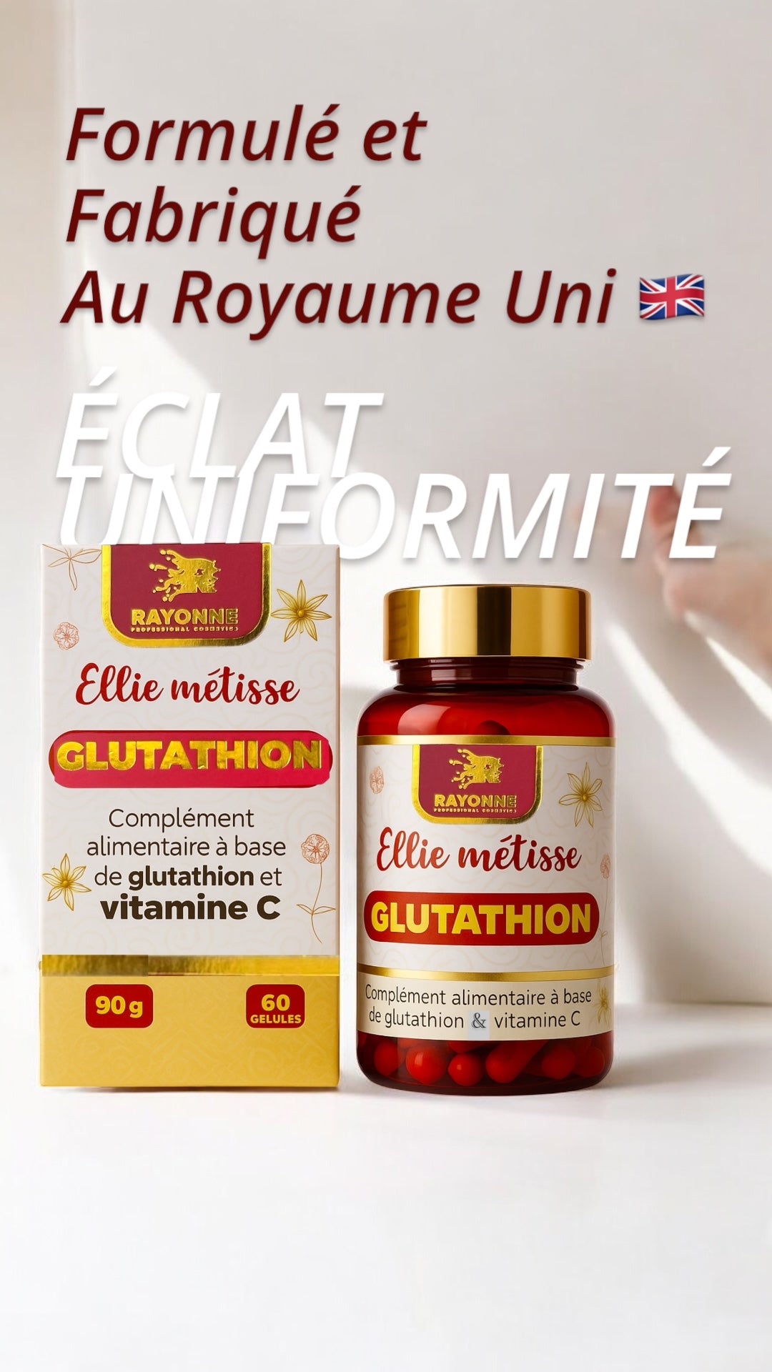 Glutathion Ellie Métisse & vitamine C– Éclat et Protection 21000mg