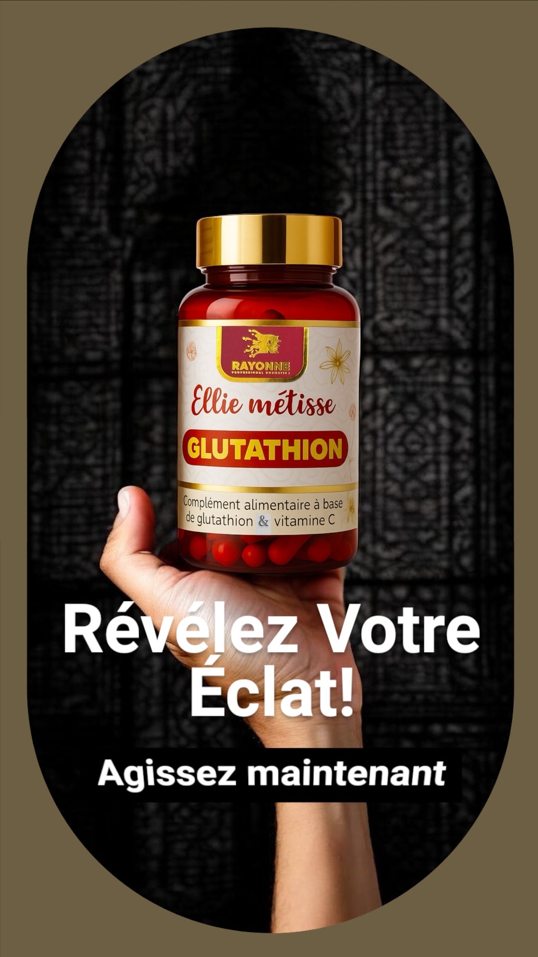 Glutathion Ellie Métisse & vitamine C– Éclat et Protection 21000mg