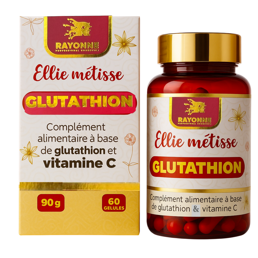 Glutathion Ellie Métisse & vitamine C– Éclat et Protection 21000mg