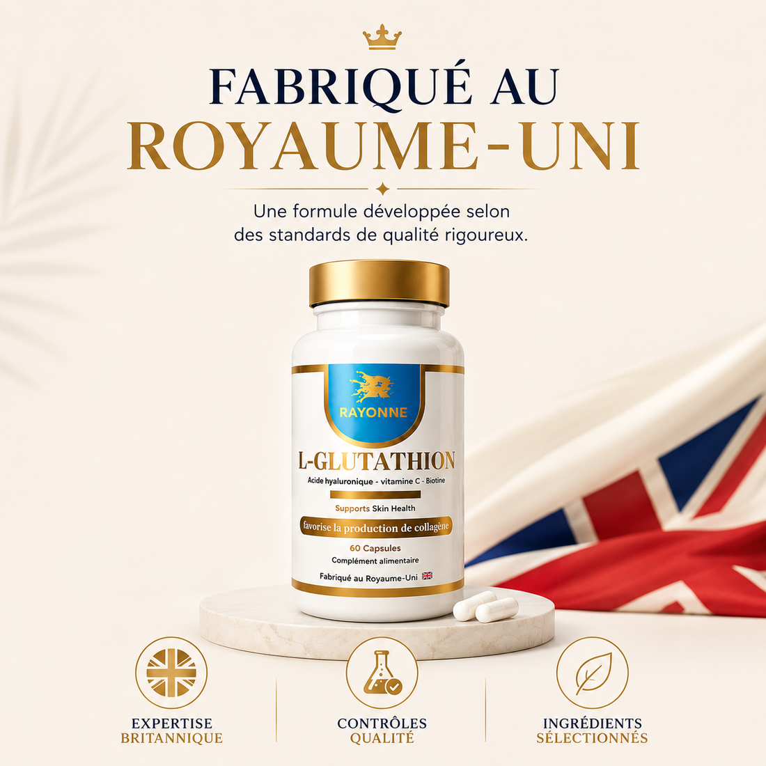 Glutathion Éclat+ Capsules Rayonne - Complément beauté antioxydant pour l’éclat de la peau