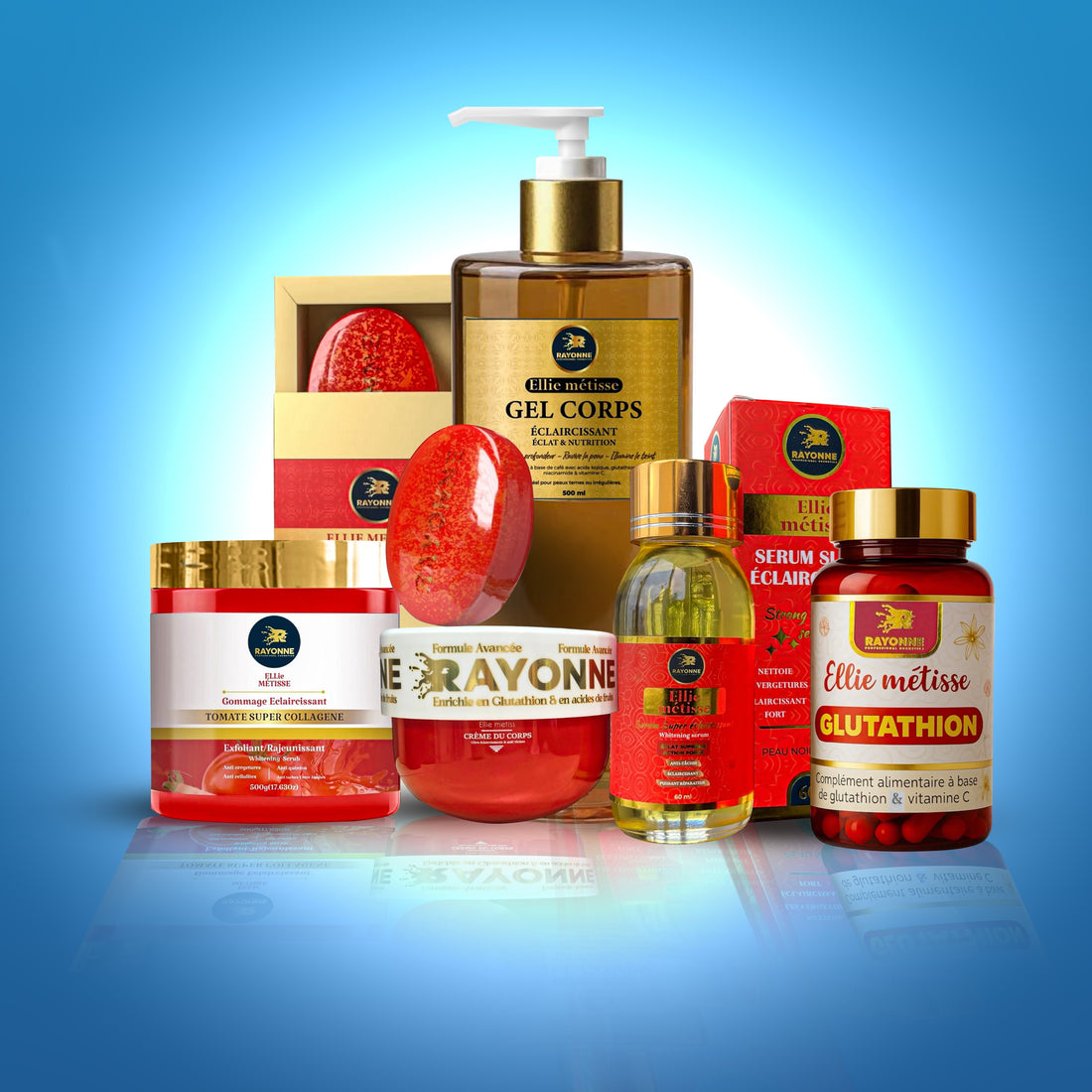 PACK Kiss ÉLLIE MÉTISSE — Éclaircissant & Nutrition Corps + Complément Glutathion