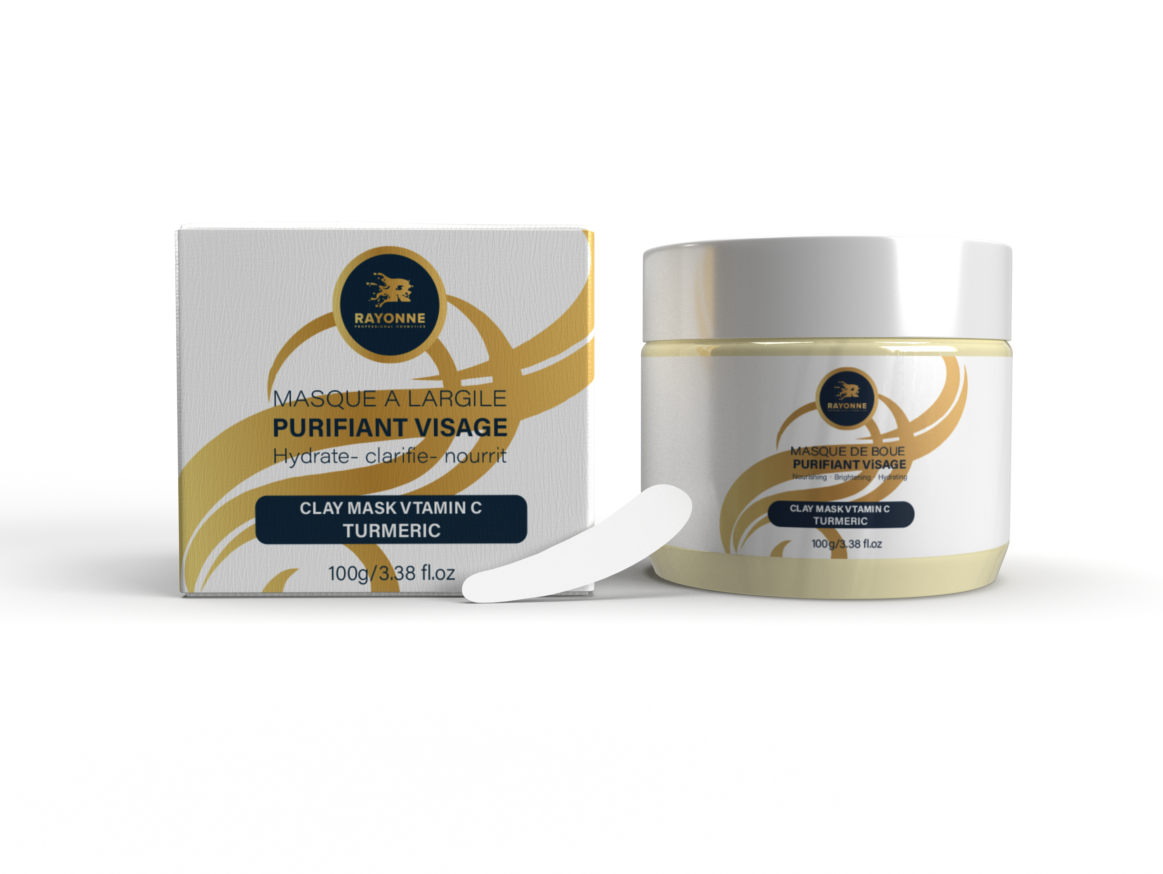 Masque Purifiant Visage Vitamine C et Curcuma - Ideal pour les peaux a boutons