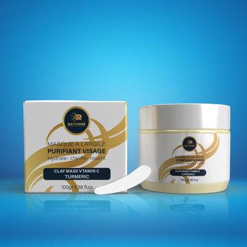 Masque Purifiant Visage Vitamine C et Curcuma - Ideal pour les peaux a boutons