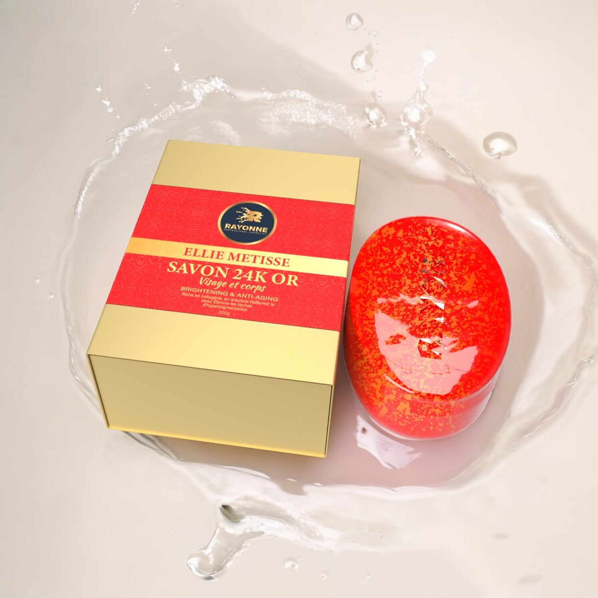 SAVON 24 K OR VISAGE ET CORPS - ÉCLAISSISSANT & ANTI-ÂGE