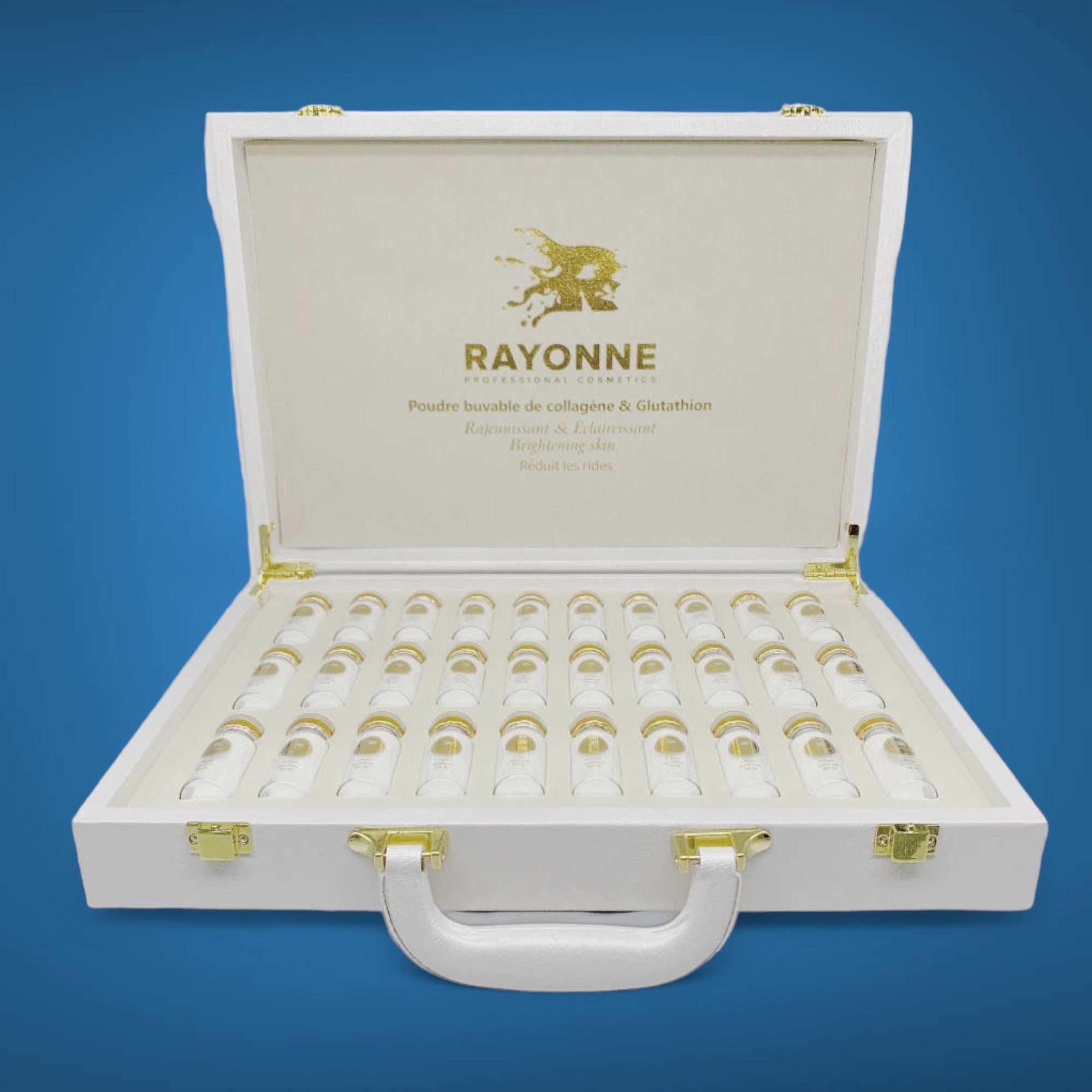 MALETTE DE COLLAGÈNE MARIN ET GLUTATHION BUVABLE [Rajeunissant et Écla – Rayonne Procosmetics