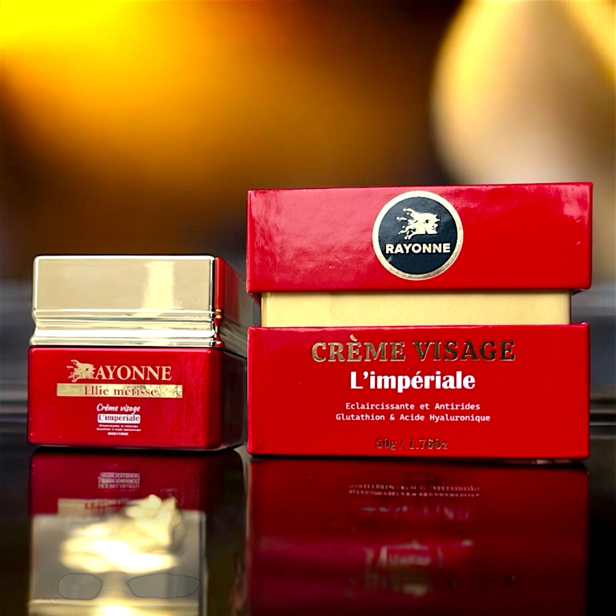 CRÈME VISAGE ELLIE MÉTISSE L’IMPÉRIALE:  Éclaircissante et Antirides Glutathion & Acide Hyaluronic