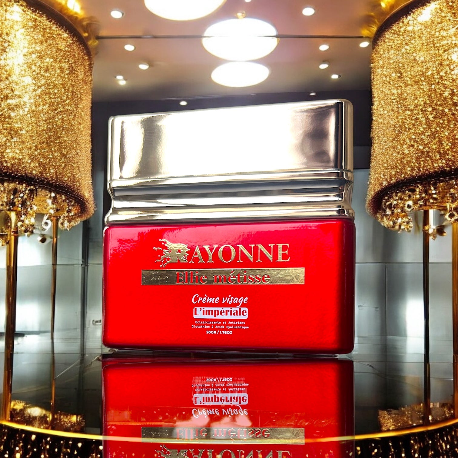 CRÈME VISAGE ELLIE MÉTISSE L’IMPÉRIALE:  Éclaircissante et Antirides Glutathion & Acide Hyaluronic