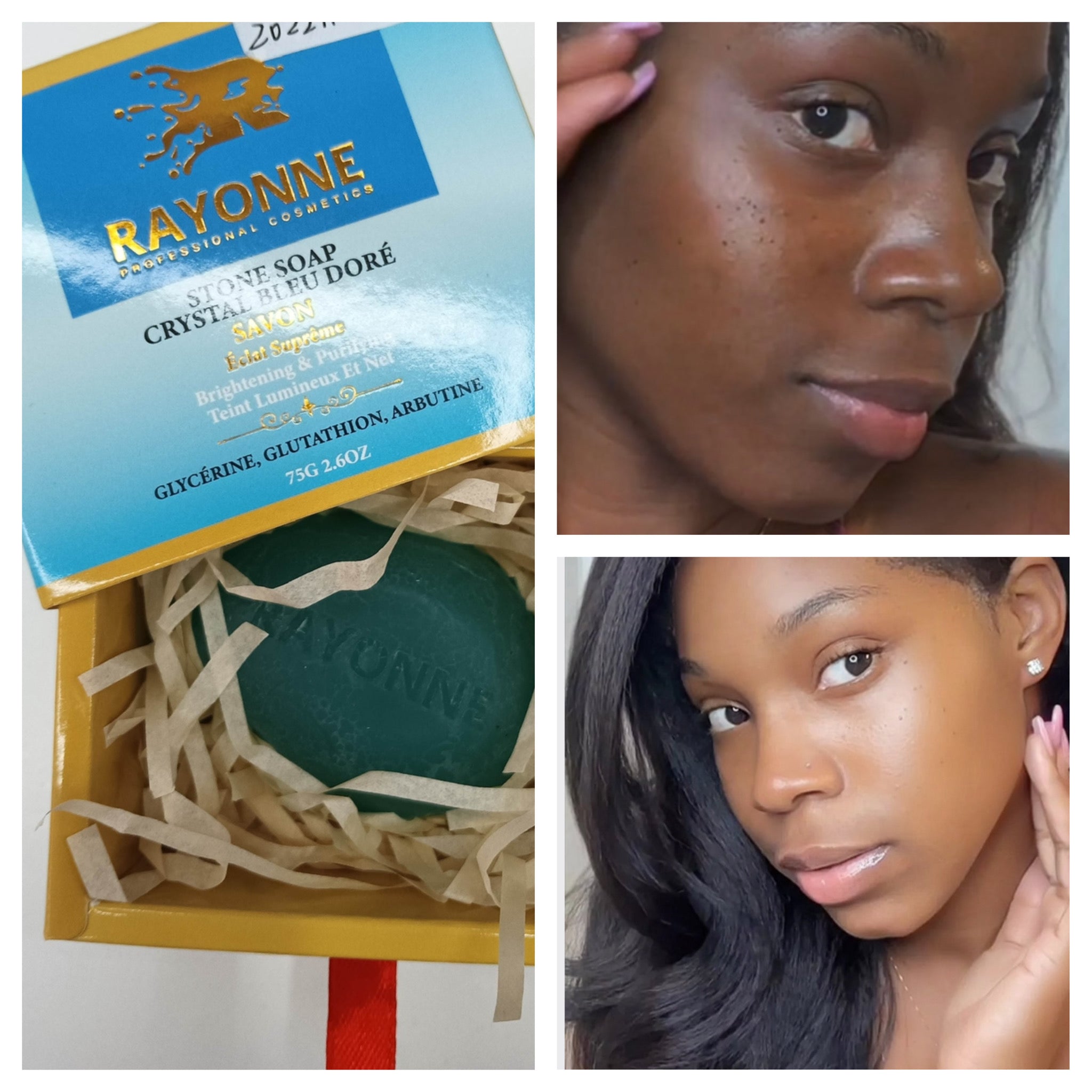 SAVON DE CRYSTAL BLEU DORÉ Soin Visage– Glycérine & Huile d’Amande Douce